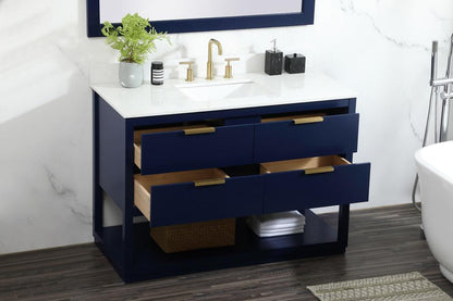 Elegant Furniture & Lighting - Larkin 48 inch Single bathroom vanity in blue with backsplash - VF19248BL-BS veiw 10