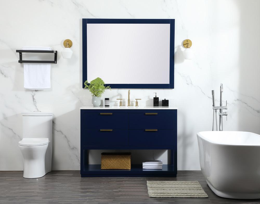 Elegant Furniture & Lighting - Larkin 48 inch Single bathroom vanity in blue with backsplash - VF19248BL-BS veiw 11