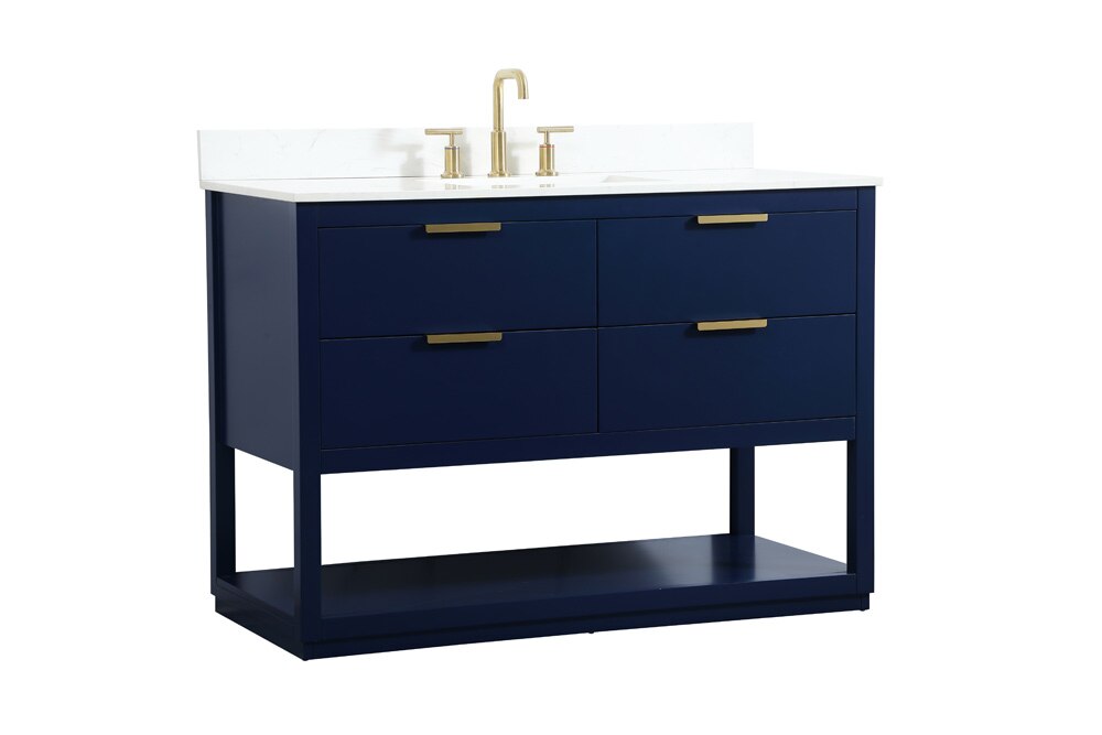 Elegant Furniture & Lighting - Larkin 48 inch Single bathroom vanity in blue with backsplash - VF19248BL-BS veiw 14
