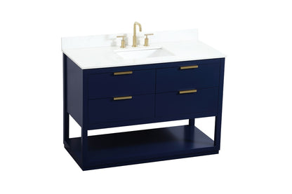 Elegant Furniture & Lighting - Larkin 48 inch Single bathroom vanity in blue with backsplash - VF19248BL-BS veiw 15