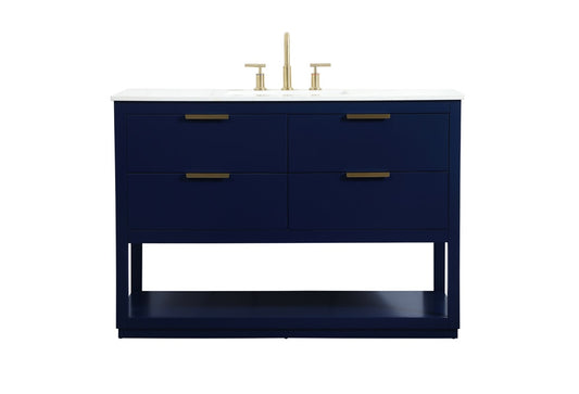 Elegant Furniture & Lighting - Larkin 48 inch Single bathroom vanity in blue - VF19248BL veiw 1