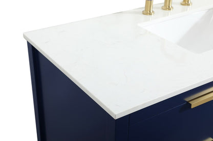 Elegant Furniture & Lighting - Larkin 48 inch Single bathroom vanity in blue - VF19248BL veiw 4