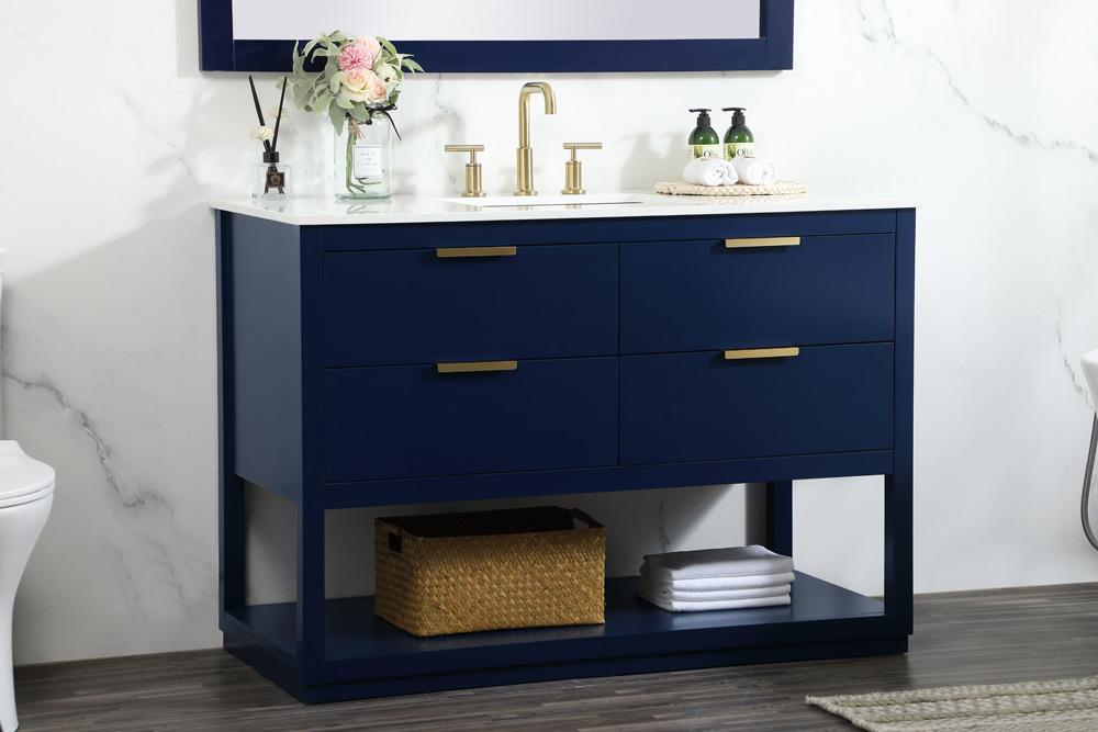 Elegant Furniture & Lighting - Larkin 48 inch Single bathroom vanity in blue - VF19248BL veiw 9