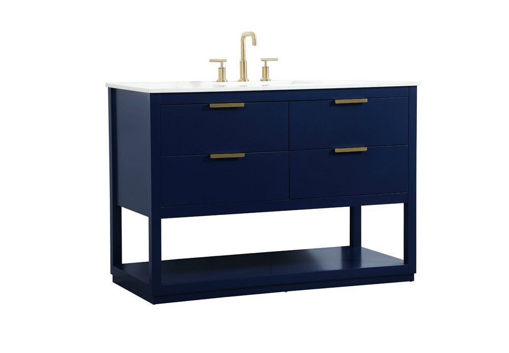 Elegant Furniture & Lighting - Larkin 48 inch Single bathroom vanity in blue - VF19248BL veiw 14