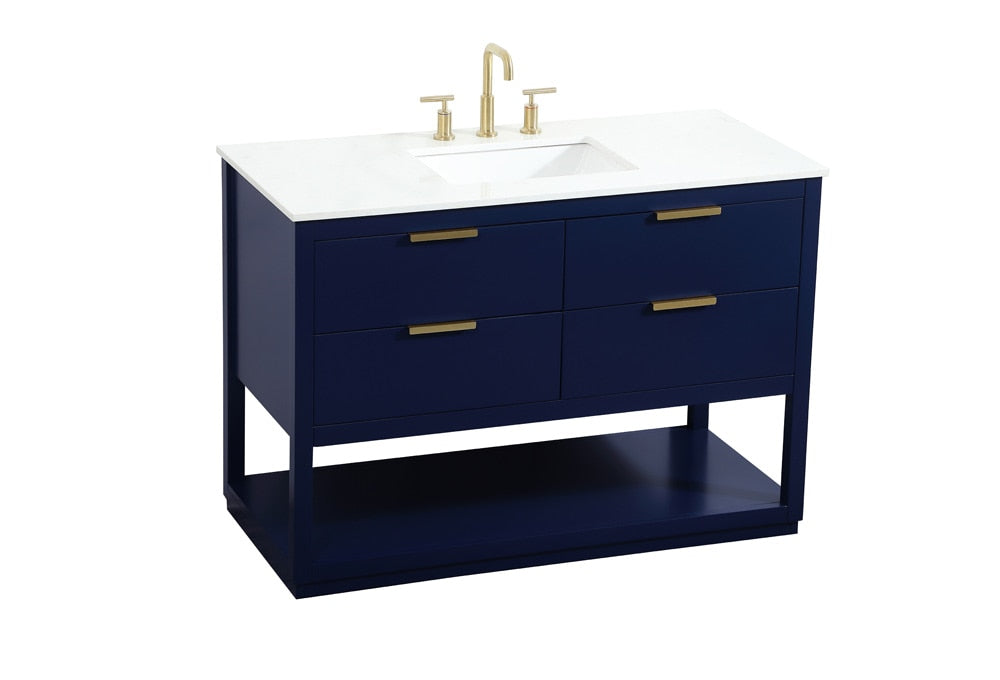 Elegant Furniture & Lighting - Larkin 48 inch Single bathroom vanity in blue - VF19248BL veiw 15