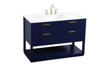 Elegant Furniture & Lighting - Larkin 48 inch Single bathroom vanity in blue - VF19248BL veiw 15