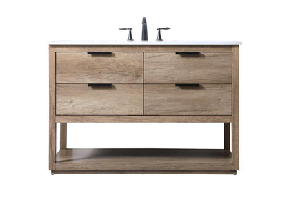 Elegant Furniture & Lighting - Larkin 48 Inch SIngle Bathroom Vanity In Natural Oak - VF19248NT veiw 1