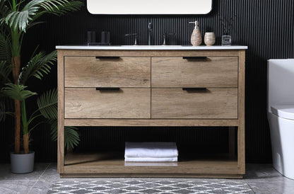 Elegant Furniture & Lighting - Larkin 48 Inch SIngle Bathroom Vanity In Natural Oak - VF19248NT veiw 2