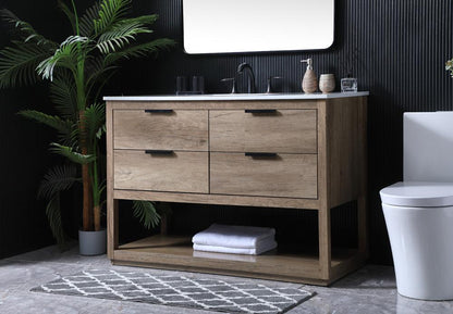 Elegant Furniture & Lighting - Larkin 48 Inch SIngle Bathroom Vanity In Natural Oak - VF19248NT veiw 3