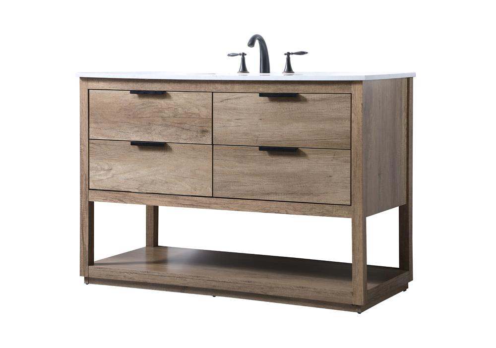 Elegant Furniture & Lighting - Larkin 48 Inch SIngle Bathroom Vanity In Natural Oak - VF19248NT veiw 8