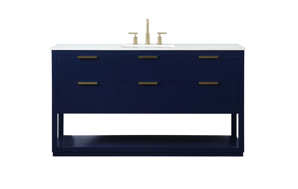 Elegant Furniture & Lighting - Larkin 60 inch Single bathroom vanity in blue - VF19260BL veiw 1