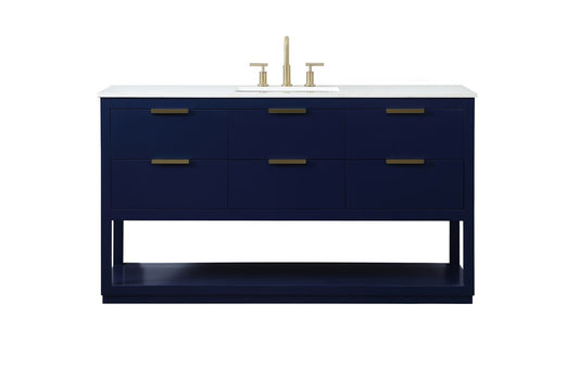 Elegant Furniture & Lighting - Larkin 60 inch Single bathroom vanity in blue - VF19260BL veiw 1