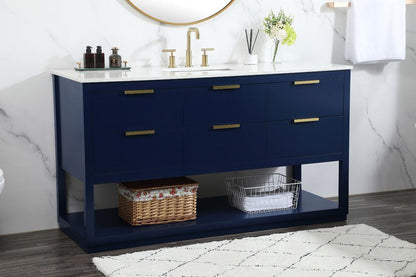 Elegant Furniture & Lighting - Larkin 60 inch Single bathroom vanity in blue - VF19260BL veiw 9