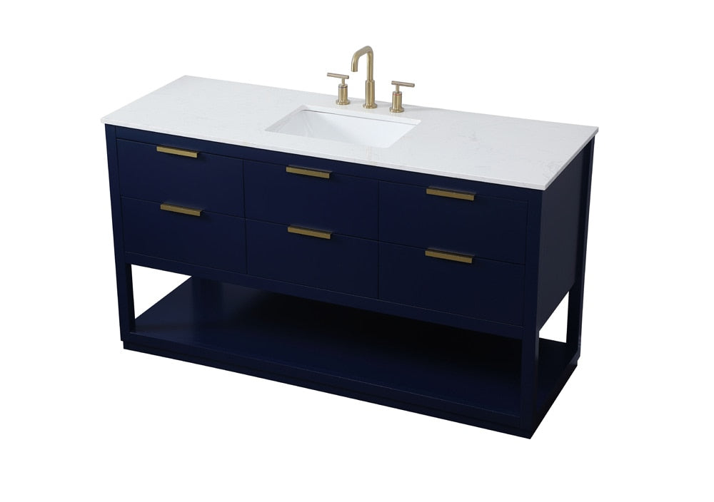 Elegant Furniture & Lighting - Larkin 60 inch Single bathroom vanity in blue - VF19260BL veiw 15
