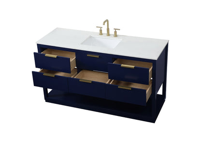 Elegant Furniture & Lighting - Larkin 60 inch Single bathroom vanity in blue - VF19260BL veiw 16
