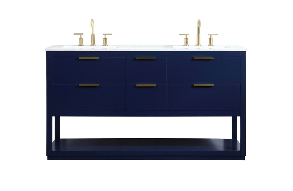 Elegant Furniture & Lighting - Larkin 60 inch Single bathroom vanity in blue - VF19260DBL veiw 1