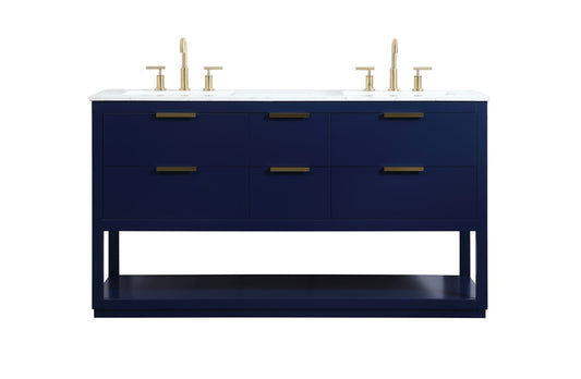 Elegant Furniture & Lighting - Larkin 60 inch Single bathroom vanity in blue - VF19260DBL veiw 1