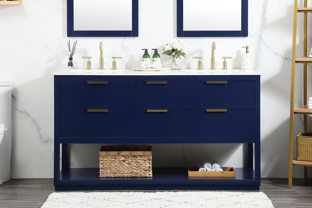 Elegant Furniture & Lighting - Larkin 60 inch Single bathroom vanity in blue - VF19260DBL veiw 2