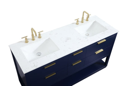 Elegant Furniture & Lighting - Larkin 60 inch Single bathroom vanity in blue - VF19260DBL veiw 3