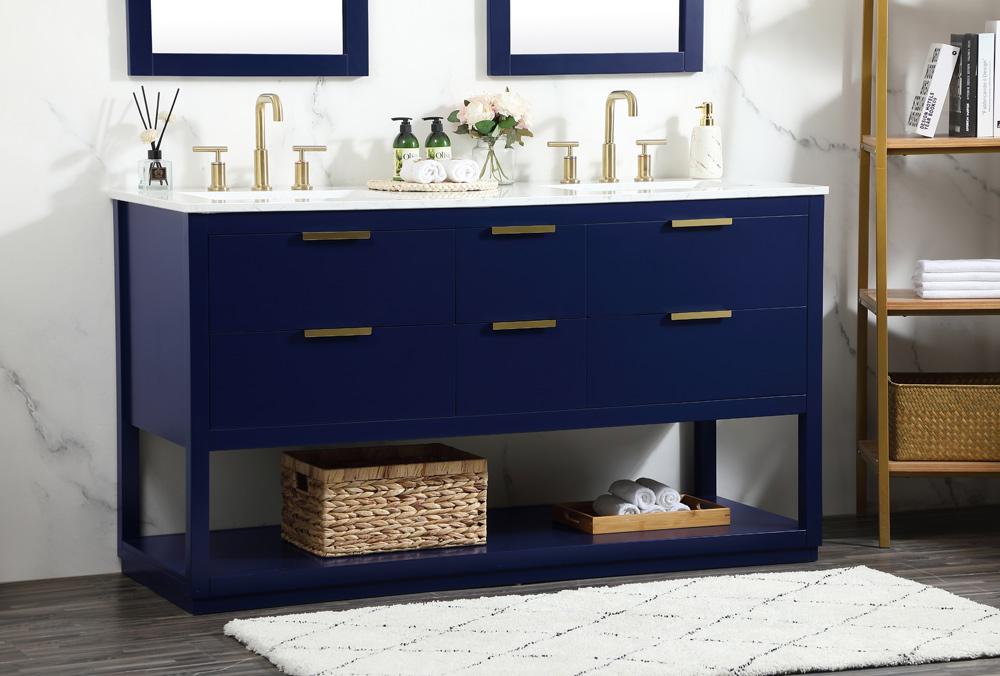 Elegant Furniture & Lighting - Larkin 60 inch Single bathroom vanity in blue - VF19260DBL veiw 9