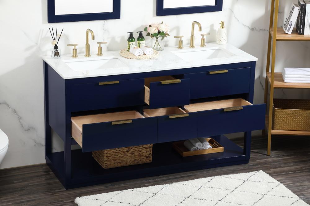 Elegant Furniture & Lighting - Larkin 60 inch Single bathroom vanity in blue - VF19260DBL veiw 10