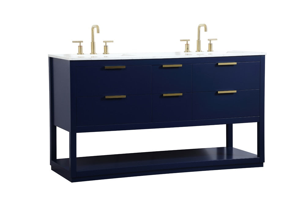 Elegant Furniture & Lighting - Larkin 60 inch Single bathroom vanity in blue - VF19260DBL veiw 14