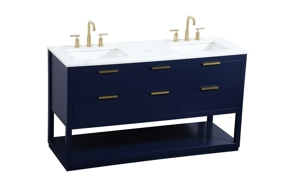 Elegant Furniture & Lighting - Larkin 60 inch Single bathroom vanity in blue - VF19260DBL veiw 15
