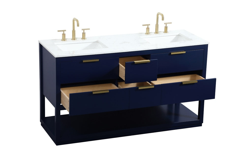 Elegant Furniture & Lighting - Larkin 60 inch Single bathroom vanity in blue - VF19260DBL veiw 16