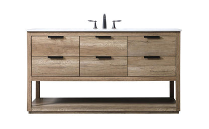 Elegant Furniture & Lighting - Larkin 60 Inch SIngle Bathroom Vanity In Natural Oak - VF19260NT veiw 1