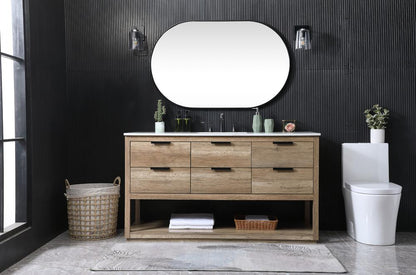 Elegant Furniture & Lighting - Larkin 60 Inch SIngle Bathroom Vanity In Natural Oak - VF19260NT veiw 5