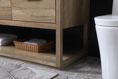Elegant Furniture & Lighting - Larkin 60 Inch SIngle Bathroom Vanity In Natural Oak - VF19260NT veiw 7