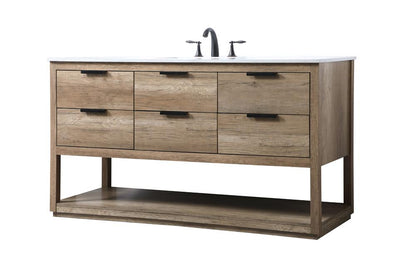 Elegant Furniture & Lighting - Larkin 60 Inch SIngle Bathroom Vanity In Natural Oak - VF19260NT veiw 8