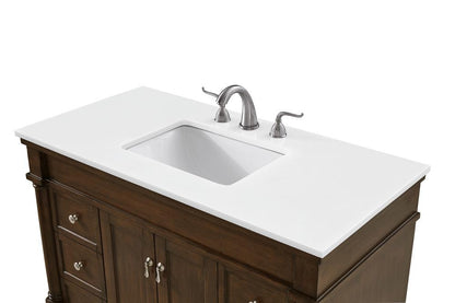 Elegant Furniture & Lighting - Lexington 42 inch Single Bathroom vanity in Walnut with ivory white engineered marble - VF13042WT-VW view 5