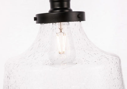 Elegant Furniture & Lighting - Lyle 1 light Black and Clear seeded glass Flush mount - LD6240BK view 8