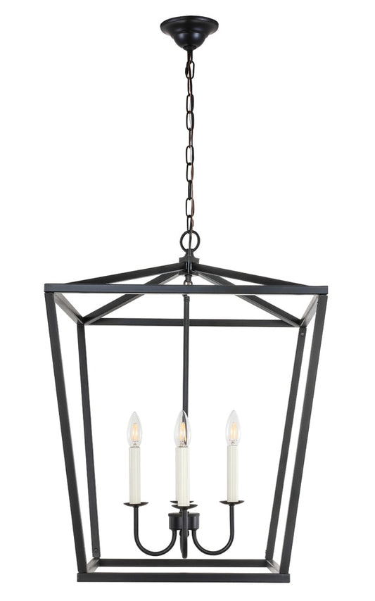 Elegant Furniture & Lighting - Maddox 4 light Black pendant - LD6008D20BK veiw 1