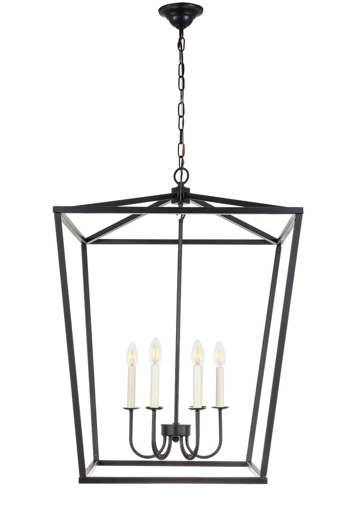 Elegant Furniture & Lighting - Maddox 6 light Black chandelier - LD6008D24BK veiw 1