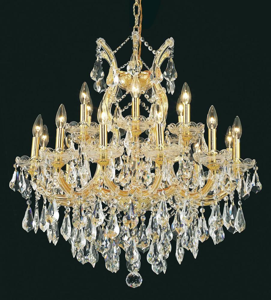 Elegant Furniture & Lighting - Maria Theresa 19 light Chrome Chandelier Clear Royal Cut Crystal - 2801D30C/RC veiw 1