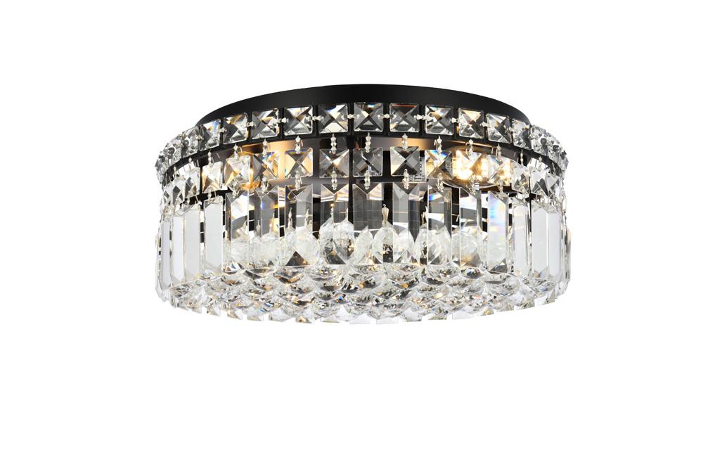 Elegant Furniture & Lighting - Maxime 14 inch black flush mount - V2030F14BK/RC veiw 1