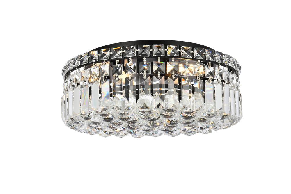 Elegant Furniture & Lighting - Maxime 16 inch black flush mount - V2030F16BK/RC veiw 1