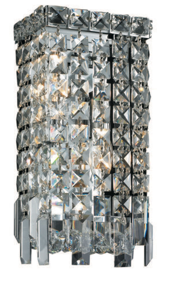 Elegant Furniture & Lighting - Maxime 2 light Chrome Wall Sconce Clear Royal Cut Crystal - V2033W6C/RC veiw 1
