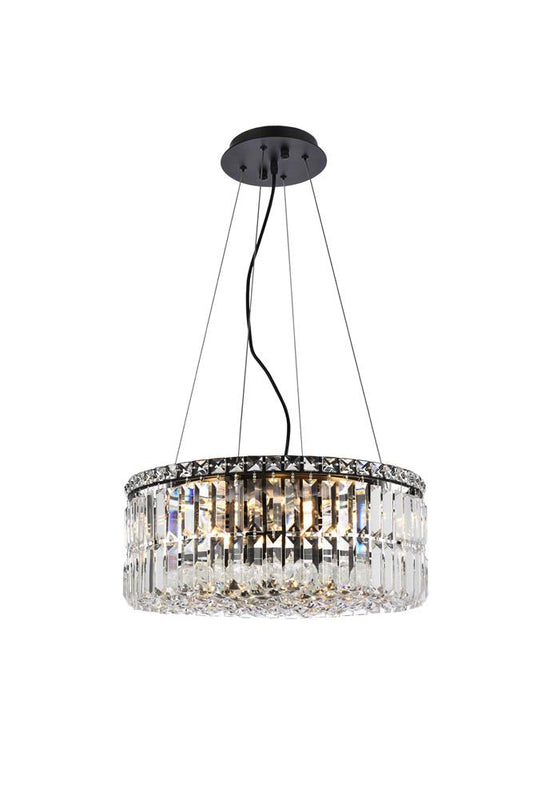 Elegant Furniture & Lighting - Maxime 20 inch black chandelier - V2030D20BK/RC veiw 1