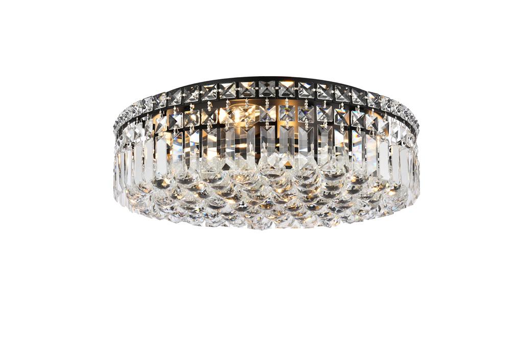 Elegant Furniture & Lighting - Maxime 20 inch black flush mount - V2030F20BK/RC veiw 1