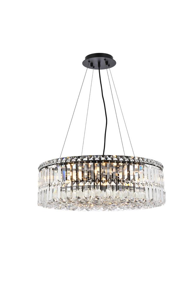 Elegant Furniture & Lighting - Maxime 24 inch black chandelier - V2030D24BK/RC veiw 1