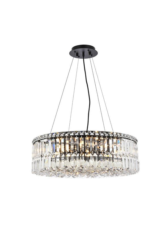 Elegant Furniture & Lighting - Maxime 24 inch black chandelier - V2030D24BK/RC veiw 1
