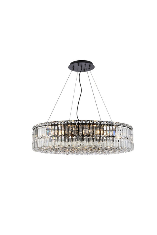 Elegant Furniture & Lighting - Maxime 32 inch black chandelier - V2030D32BK/RC veiw 1