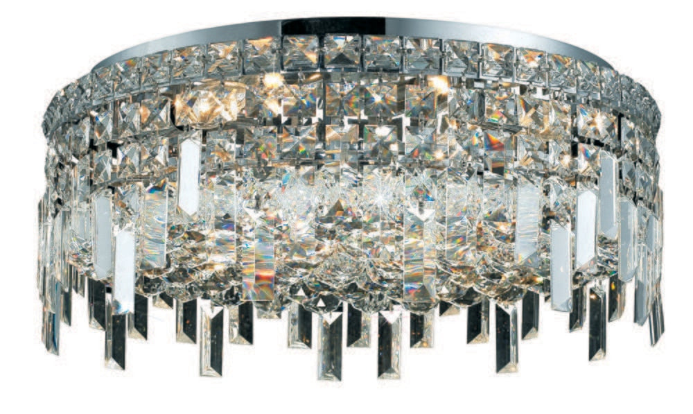 Elegant Furniture & Lighting - Maxime 6 light Chrome Flush Mount Clear Royal Cut Crystal - V2031F20C/RC veiw 1