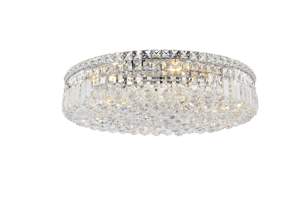 Elegant Furniture & Lighting - Maxime 9 light Chrome Flush Mount Clear Royal Cut Crystal - V2030F24C/RC veiw 1