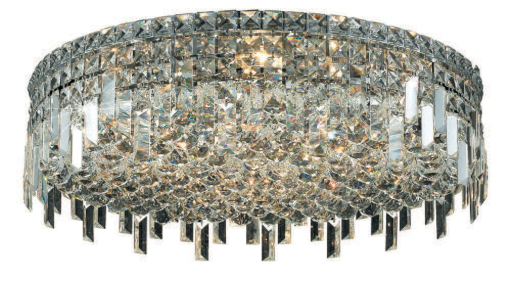 Elegant Furniture & Lighting - Maxime 9 light Chrome Flush Mount Clear Royal Cut Crystal - V2031F24C/RC veiw 1