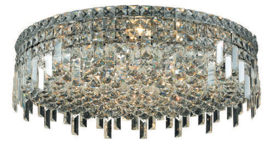 Elegant Furniture & Lighting - Maxime 9 light Chrome Flush Mount Clear Royal Cut Crystal - V2031F24C/RC veiw 1