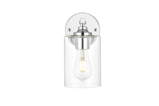 Elegant Furniture & Lighting - Mayson 1 light Chrome and Clear Bath Sconce - LD7315W5CH veiw 1